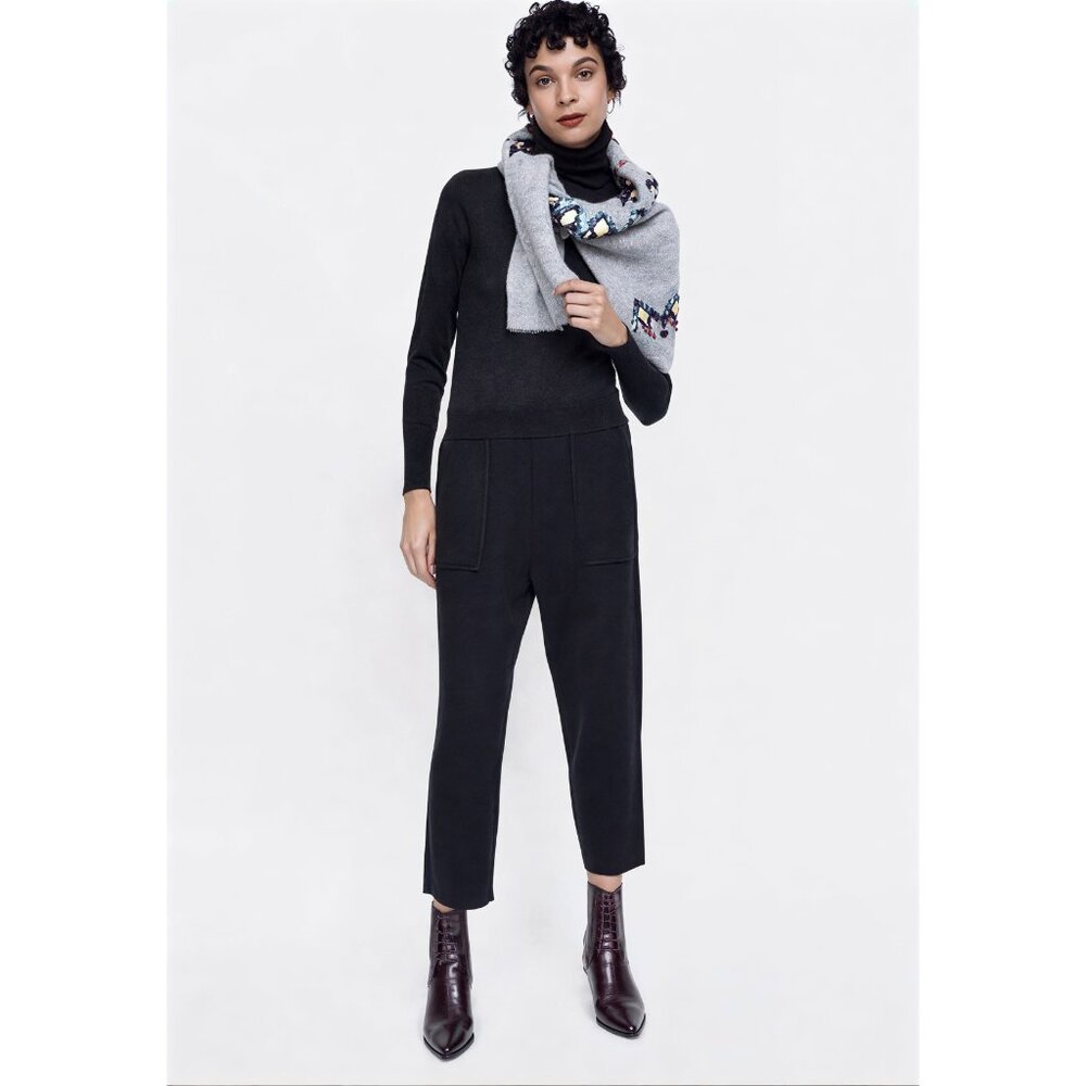 EUC Zara black knit joggers, S